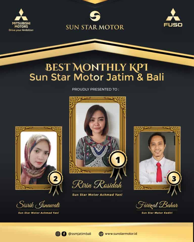 “Best KPI Winners: Celebrating Excellence at Sun Star Motor Jatim & Bali – April Edition”